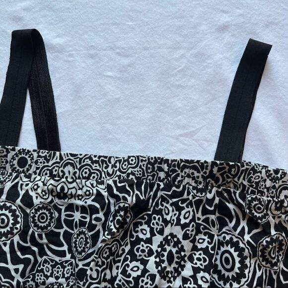 MSK Jumpsuit black and white print Small sleeveless elastic shoulder straps - Picture 5 of 10